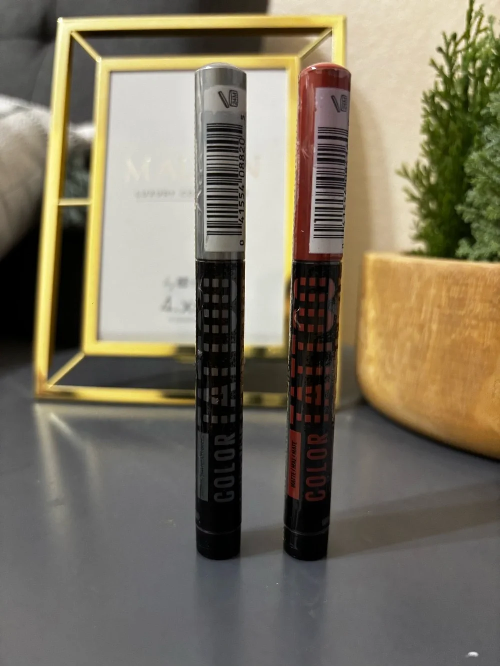 Maybelline Color Show Eyeshadow Sticks — Silver & Brick Red